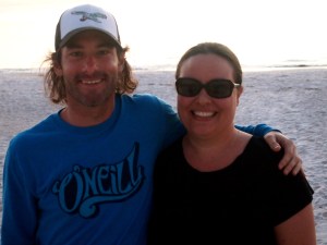 Janie and I after a long, beautiful, relaxing day at the beach.